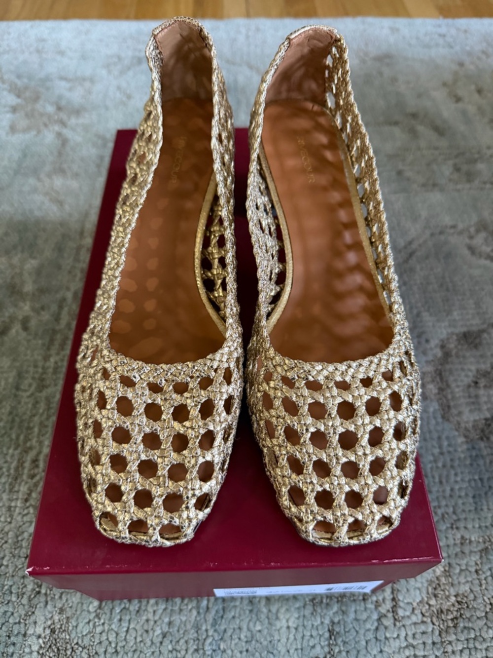 Rivecour Numero 528 in Golden Cracked leather - Block Heel Pumps - Women's - Picture 2 of 6
